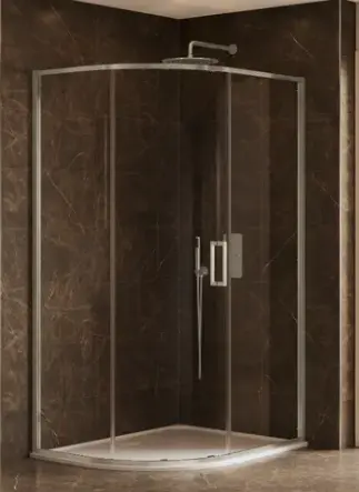 1000x800mm SLEEK QUADRANT - BRUSHED NICKEL  (BOXED)