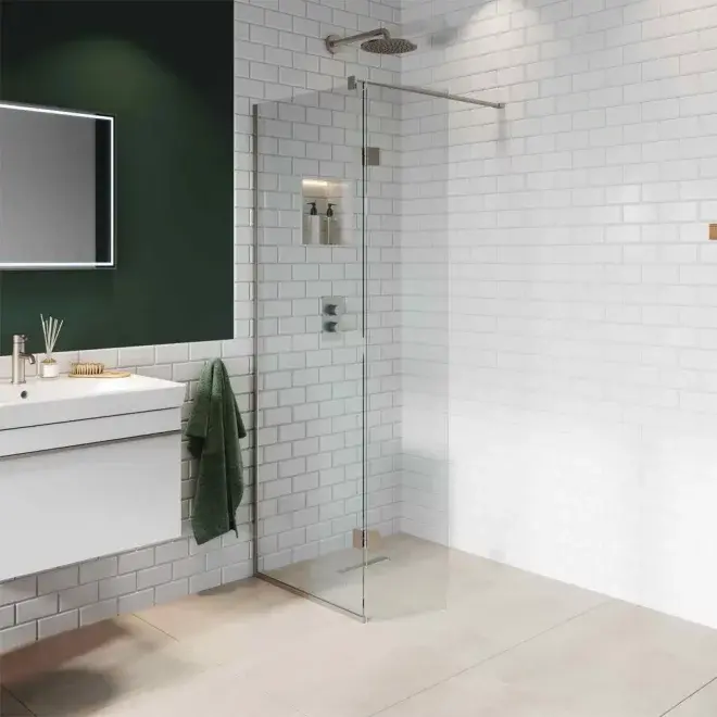 700mm PANEL WITH 350mm HINGED RETURN - B.NICKEL